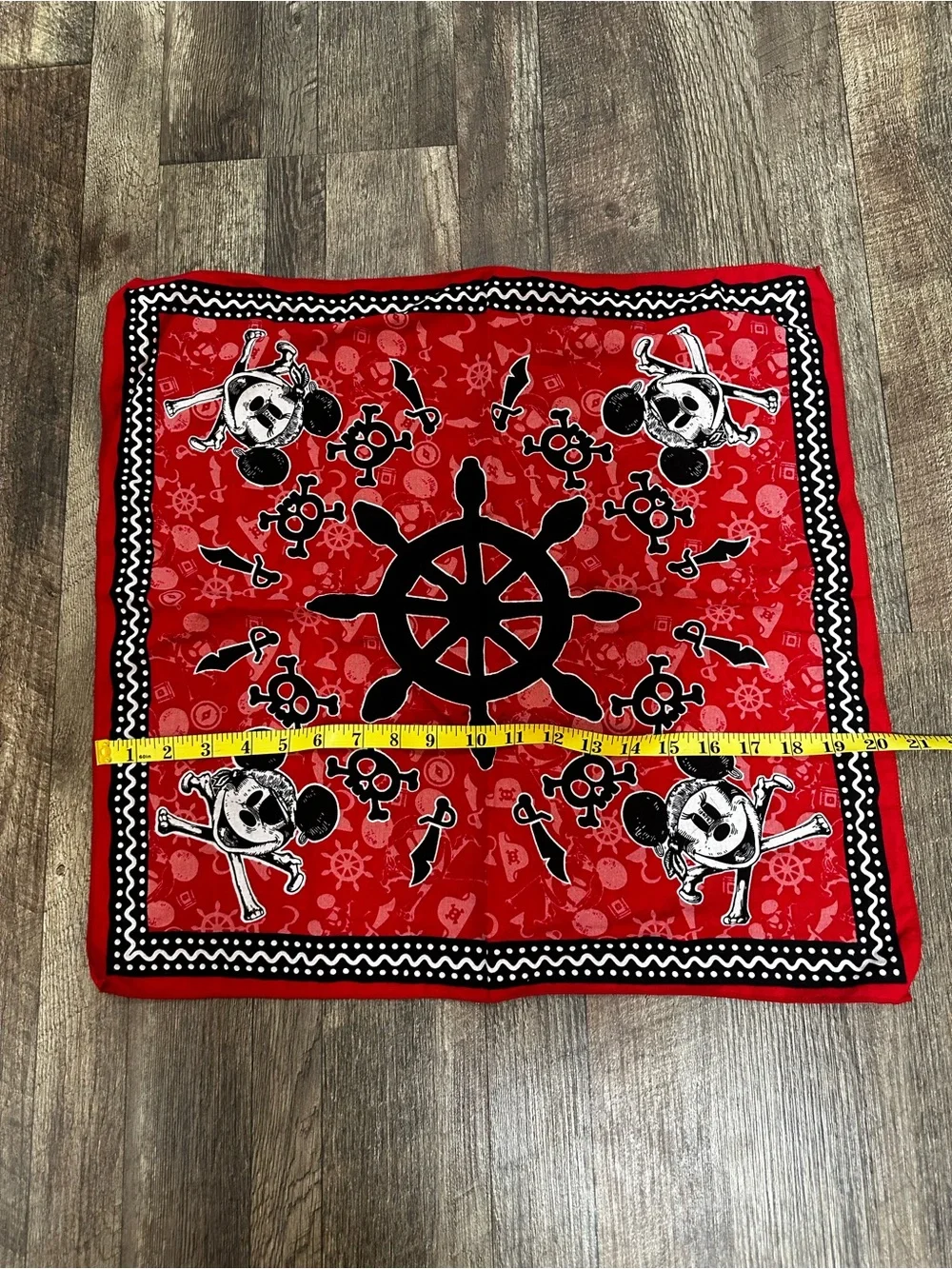 Disney Red and Black Pirate Mickey Bandana Scarf